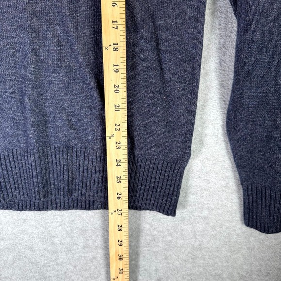 J.Crew Sweater Men's Small Blue Knitted Shawl-Collar Ribbed Hem Lambswool Blend - Picture 6 of 9